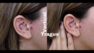 PIERCING MY VERTICAL TRAGUS AT HOME [upl. by Borer]