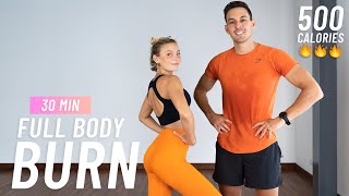 30 MIN CARDIO HIIT Workout To Burn 500 Calories Full Body No Equipment At Home [upl. by Anirres]