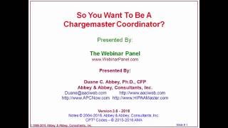 Chargemaster Coordinators Duties amp Functions [upl. by Doley]