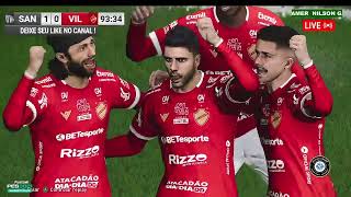 SANTOS VENCE O VILA NOVA I 🕹 🎮 GAMEPLAY PC PES2021 [upl. by Durman783]