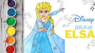 ELSA from Frozen  Disney Princess  frozen elsa disney disneyjunior art viralvideos [upl. by Pejsach]