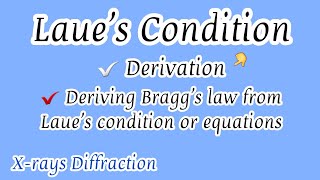 Laues Condition and Deriving Braggs Law from Laues Condition [upl. by Vladamir959]