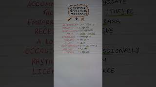 Common Spelling Mistakes english englishclass onlineeslteaching grammar englishcourse [upl. by Katsuyama26]