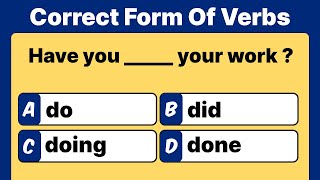 Correct Form of Verb Quiz  Verb Forms  English Grammar  Grammar Test [upl. by Edora]