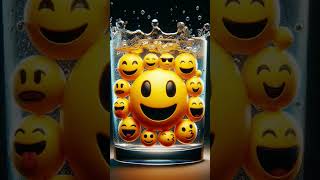 A glass filled with vibrant yellow emoticons showcasing cheerful designsemoji emojichallenge ai [upl. by Ynor651]