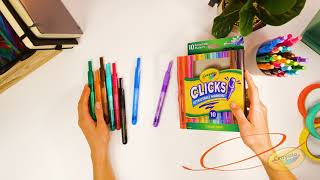 Crayola Clicks Retractable Markers  Crayola Product Demo [upl. by Gniw]