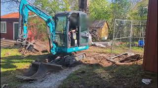 Mini excavator Sunward SWE20F with buckets [upl. by Crowns971]