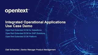 Use Case Demo OpenText Content Suite and OpenText Extended ECM Integrated Operational Applications [upl. by Fugere323]