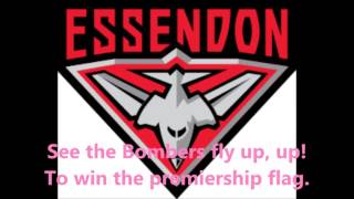 Essendon Bombers theme song Lyrics AFL SingALong [upl. by Idnib]