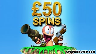 Worms Slot Machine £50 SPINS LIVE PLAY [upl. by Larentia]