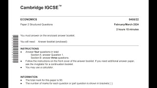 IGCSE Economics  Paper 2  Feb 202422  Section B  Question 3 [upl. by Lellih15]