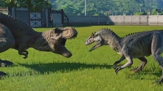 Jurassic World Evolution  TREX vs ALLOSAURUS  Gameplay PS4 HD 1080p60FPS [upl. by Inalak118]