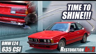 Installing the Chrome Trim  Time to Shine  E24 635 CSI  Restoration Part 2 [upl. by Wolcott]