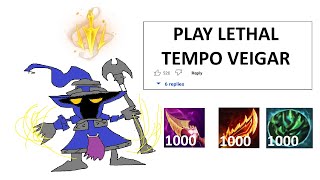 LETHAL TEMPO VEIGAR WITH UNLIMITED SCALING AUTO ATTACKS IS TERRIFYING [upl. by Louella816]