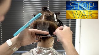 HOW TO CUT SHORT BOB HAIRCUT for curly hair [upl. by Nilde673]