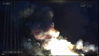 Explosion Cygnus Cargo Spacecraft Destroyed In Launch Mishap  Video [upl. by Epuladaugairam]