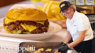 A Day Making NYCs Most Hyped Burgers at Hamburger America  On The Line  Bon Appétit [upl. by Lorn]