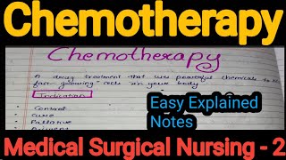 Notes Of Chemotherapy Oncology part 6 in Medical Surgical Nursing  2 in Hindi [upl. by Fitts]