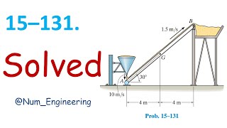 15–131 Sand is discharged from the silo at A at a rate of50 kgs  Engineering Dynamics [upl. by Acilgna]