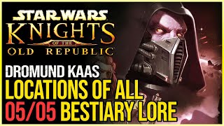 All Dromund Kaas Bestiary Lore Objects The Old Republic  Beastmaster of Dromund Kaas [upl. by Cychosz]