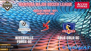 January 21st WSF Div 1 Niverville Force SC vs Colo Colo SC [upl. by Joachima968]