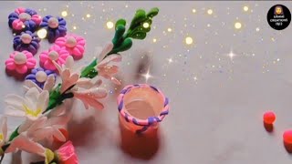 Clay flowers makingeasy flower make with clayyoutube diy clay flowers [upl. by Mirisola]