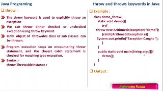 Throw and throws keyword – Java Programming [upl. by Stauffer]