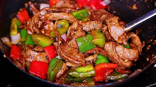 Easy Yummy Pepper Steak Recipe  Steak and Peppers Stir Fry [upl. by Atnad]