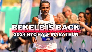 Kenenisa Bekele Headlines 2024 United Airlines NYC Half Pro Race [upl. by Regan]