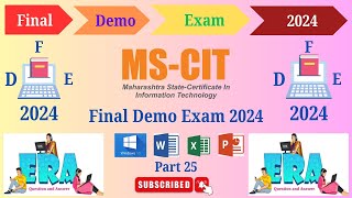 MSCIT Final Exam Demo 2024 Part 25  Full Demo 50 Marks all4urknowledge24x7 mscitexam exam [upl. by Weywadt540]