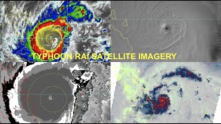 Super Typhoon Rai Odette 2021 Satellite Imagery [upl. by Assin]