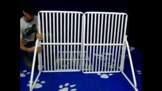 How To Assemble Freestanding Tall Expandable Pet Gate From Rover Company [upl. by Adyeren637]