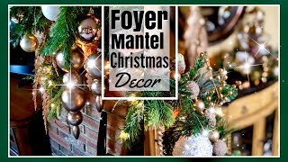 Christmas Decorations Foyer Stairway amp Mantel  Christmas Home Decor Ideas  Decorate w Me [upl. by Tenej53]