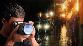 Anamorphic flare night street shoot with Blue Streak filter [upl. by Salomone]