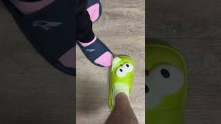 Our Kissing slippers 😎🤭😂 regular sleepers 🙃🫠😩 funny slippers [upl. by Tengler754]