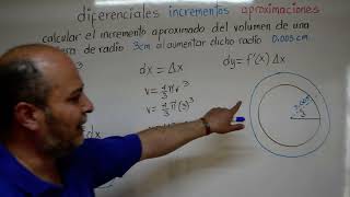 DIFERENCIALES INCREMENTOS Y APROXIMACIONES Ejemplo 4 Calculo del incremento de volumen esfera [upl. by Nedra770]