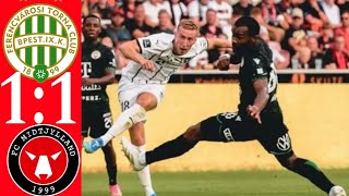 Highlights Ferencvaros vs fc midtjylland  11  Qualifications champions league 2024  goals [upl. by Solitta]