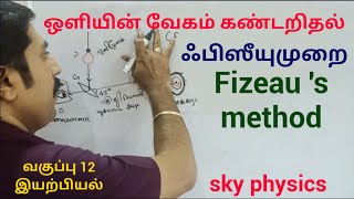 ஃபிஸீயுமுறை Fizeaus method  ஒளியின் வேகம் கதிர் ஒளியியல் வகுப்பு 12 இயற்பியல் [upl. by Eniahpets]