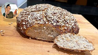 Dinkel Roggen Brot  Roggenbrot backen einfach [upl. by Aldus]