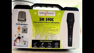 SM PROFESSIONALS SM 590C CONDENSER MICROPHONE UNBOXING amp REVIEW [upl. by Kurzawa]