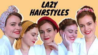 5 Easy Vintage Hairstyles for Straight Hair  Hair Tutorial [upl. by Rosse]