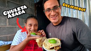 La mejor CHULETA ASADA con TORTILLAS hechas a mano por mi MAMÁ [upl. by Nyvek]