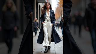 Top Autumn Street Fashion Trends 2024 Layered Maxi Coat with Tailored Jumpsuit and Combat Boots [upl. by Drida]