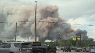 Massive chemical plant fire forces evacuations in Atlanta [upl. by Minnie403]