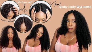 UNice VPart Wig Install Viral Crochet Method No Leave Out protectivestyles glueless [upl. by Rector]