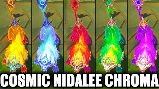 All Cosmic Huntress Nidalee Chroma Skins Spotlight League of Legends [upl. by Gibert]