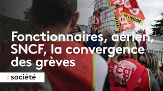 Fonctionnaires aérien SNCF la convergence des grèves [upl. by Ashlie]