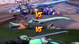 Sovereign Blade VS Overdrive Blade VS RGX Blade VALORANT Best Knife Skins [upl. by Akiwak]