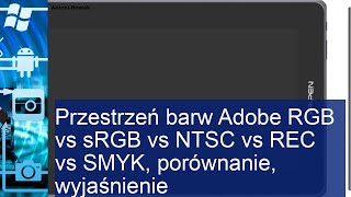 Przestrzeń barw Adobe RGB vs sRGB vs NTSC vs REC vs SMYK porównanie wyjaśnienie [upl. by Nysila451]