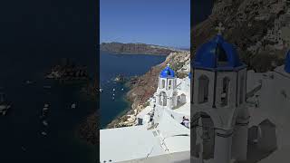 Santorini  Three Blue Domes in Oia 🇬🇷 [upl. by Ahsilef]